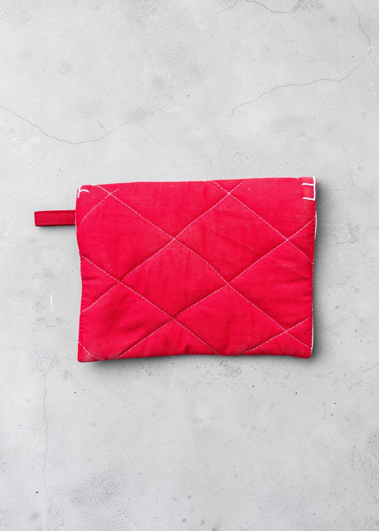 Crimson Stitch Mini Wallet