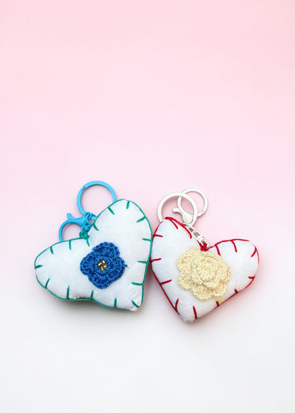 Handcrafted Heart Keychain Duo Set