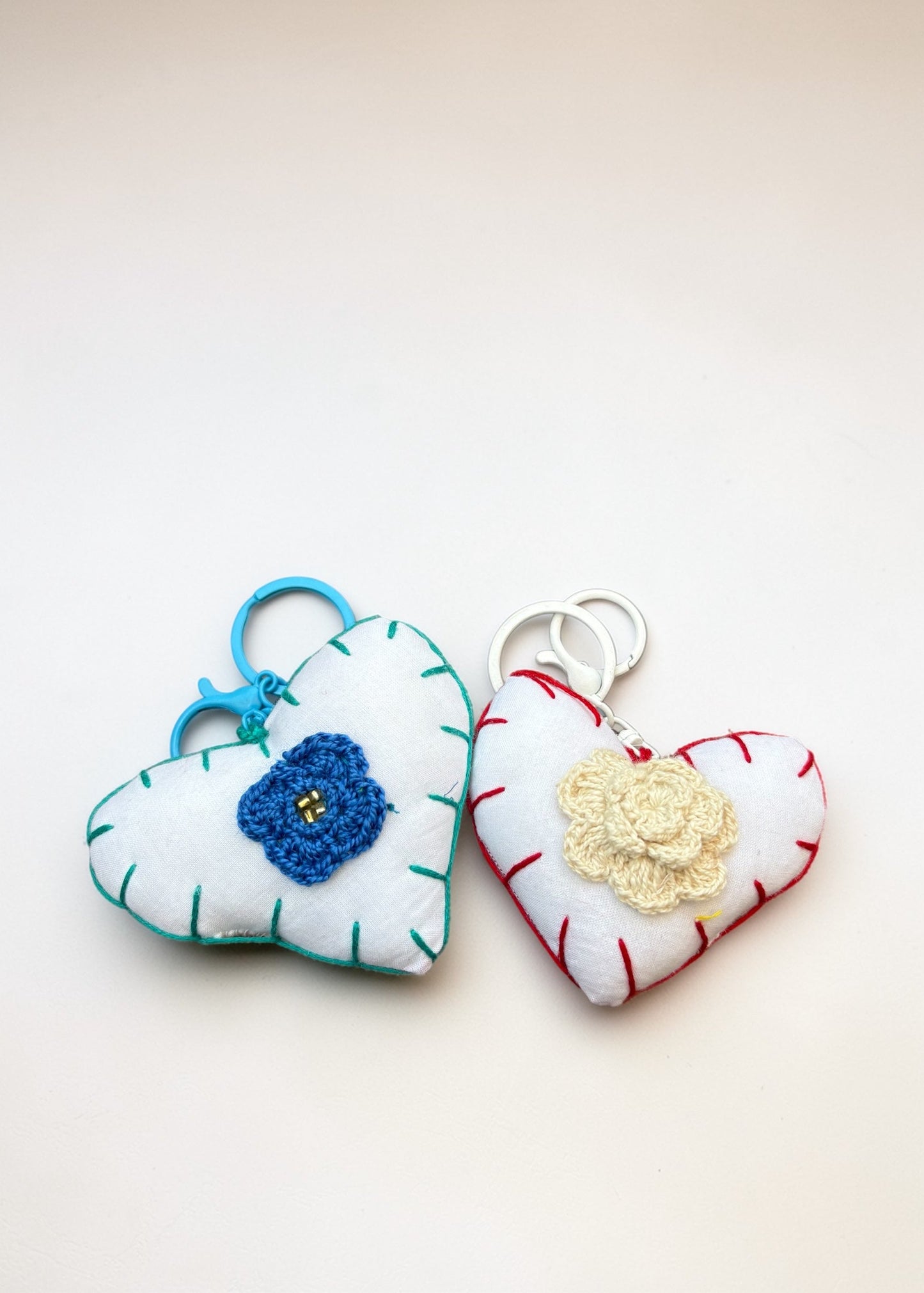 Handcrafted Heart Keychain Duo Set
