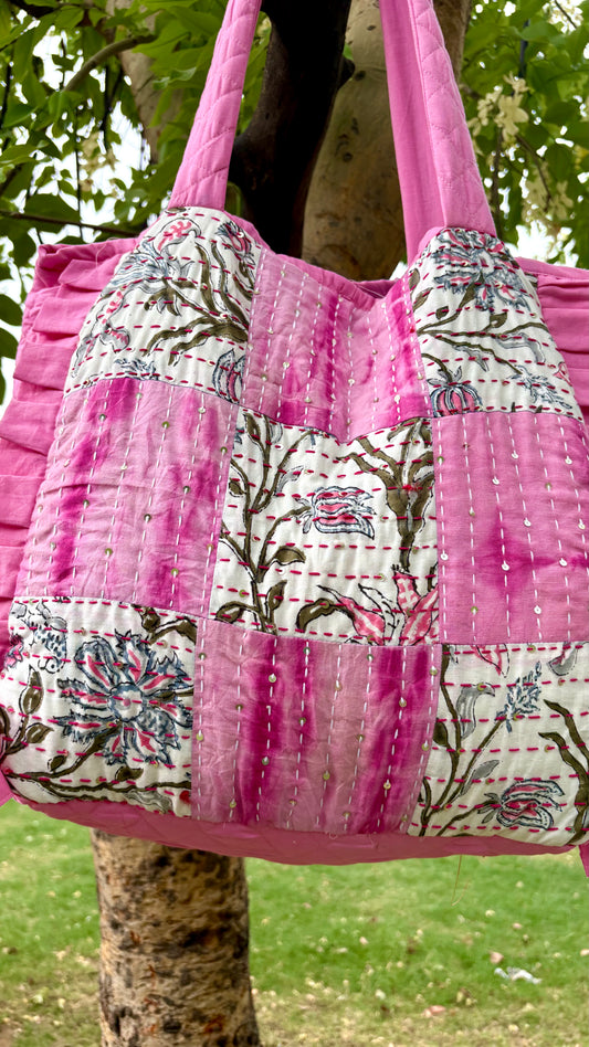 Tula-Waste Heart-Stitched Tote Bag