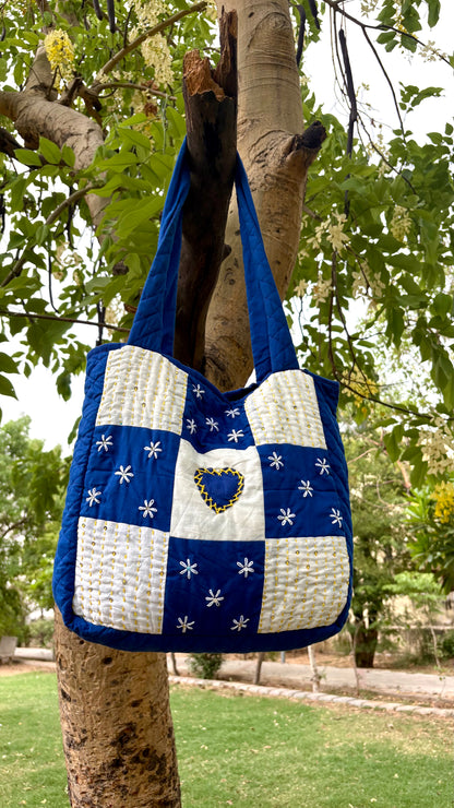 Raahi-Waste Heart-Stitched Tote Bag