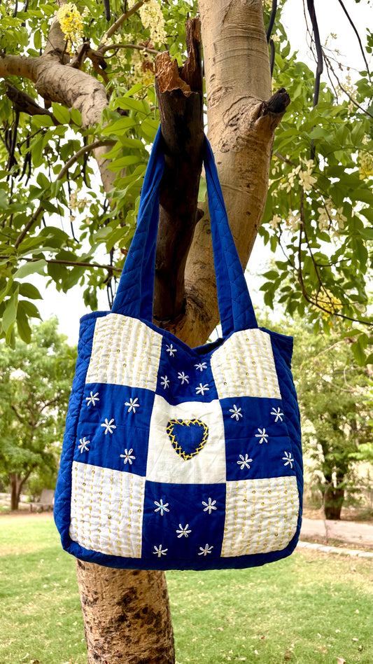 Raahi-Waste Heart-Stitched Tote Bag