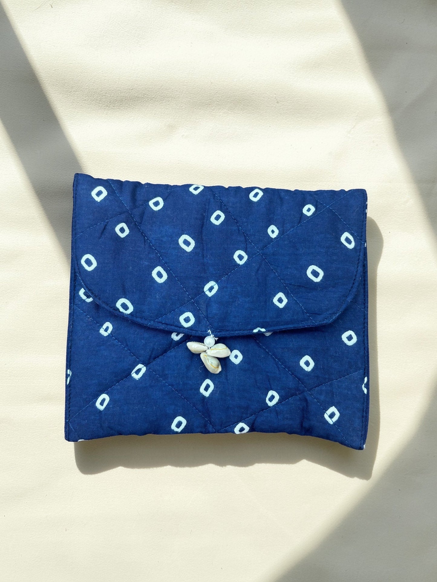 Indigo Tide Quilted Mini Pouch