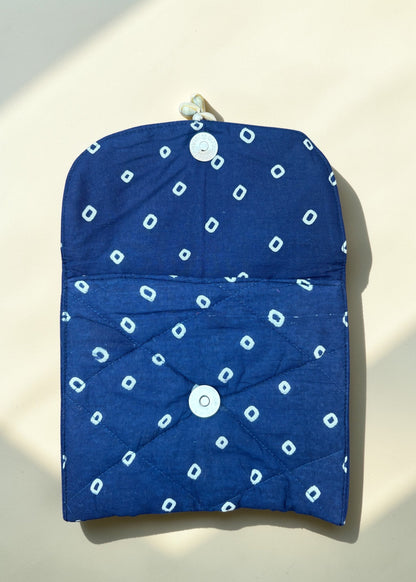 Indigo Tide Quilted Mini Pouch