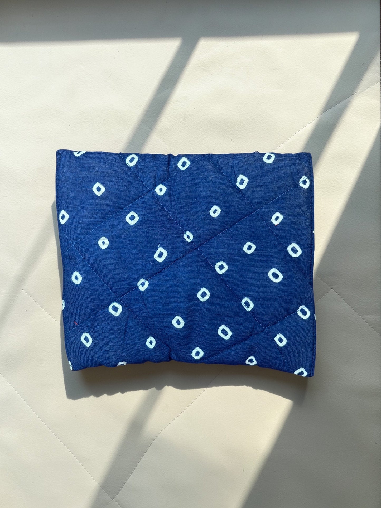 Indigo Tide Quilted Mini Pouch