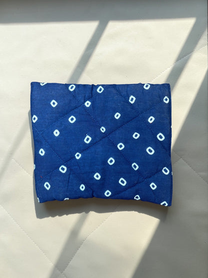 Indigo Tide Quilted Mini Pouch