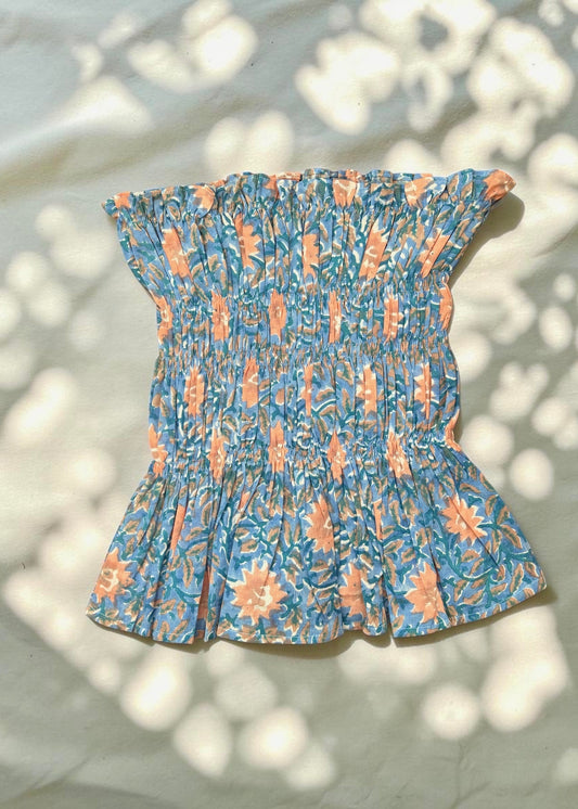 Indigo Bloom  Crop Top