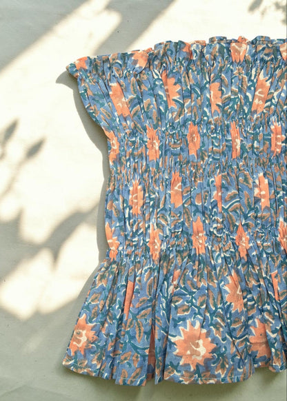 Indigo Bloom  Crop Top