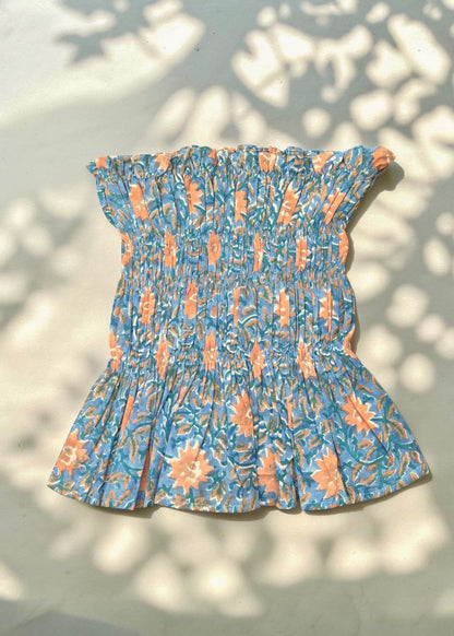 Indigo Bloom  Crop Top