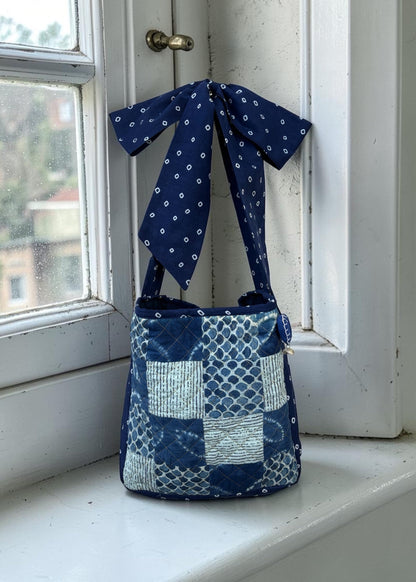 Indigo Patchwork Kantha Sling Tote