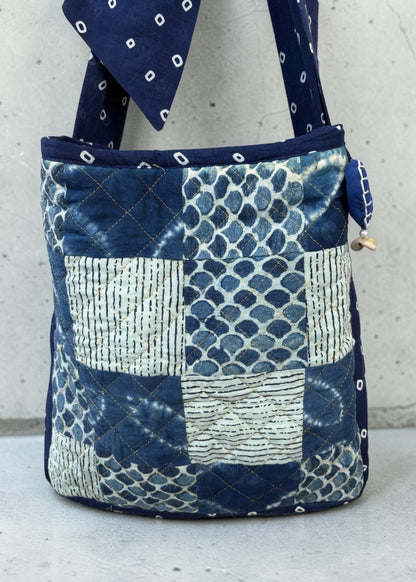 Indigo Patchwork Kantha Sling Tote