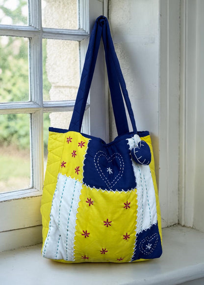 Noor-Waste Heart-Stitched Tote Bag