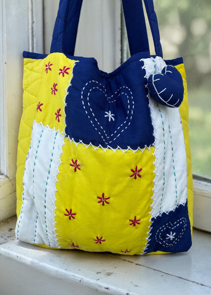 Noor-Waste Heart-Stitched Tote Bag