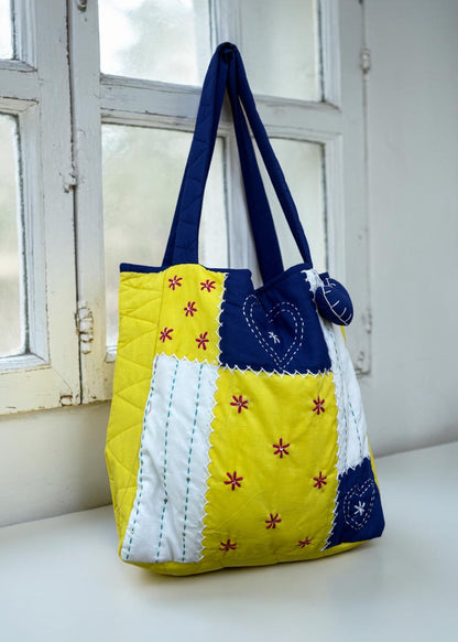Noor-Waste Heart-Stitched Tote Bag