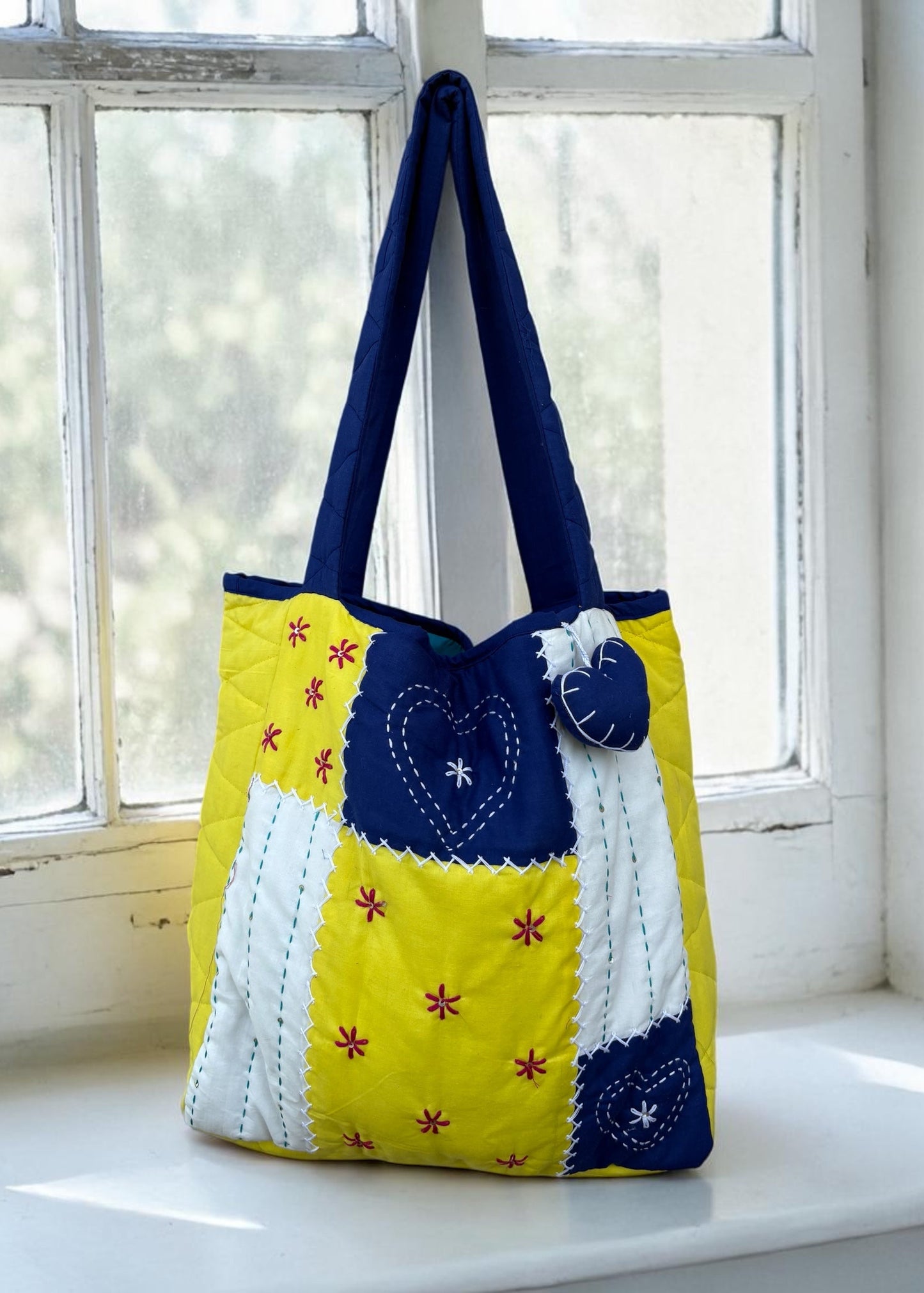 Noor-Waste Heart-Stitched Tote Bag