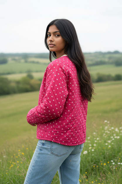 Pink Pebble Quilted Jacket — ThatRomeo
